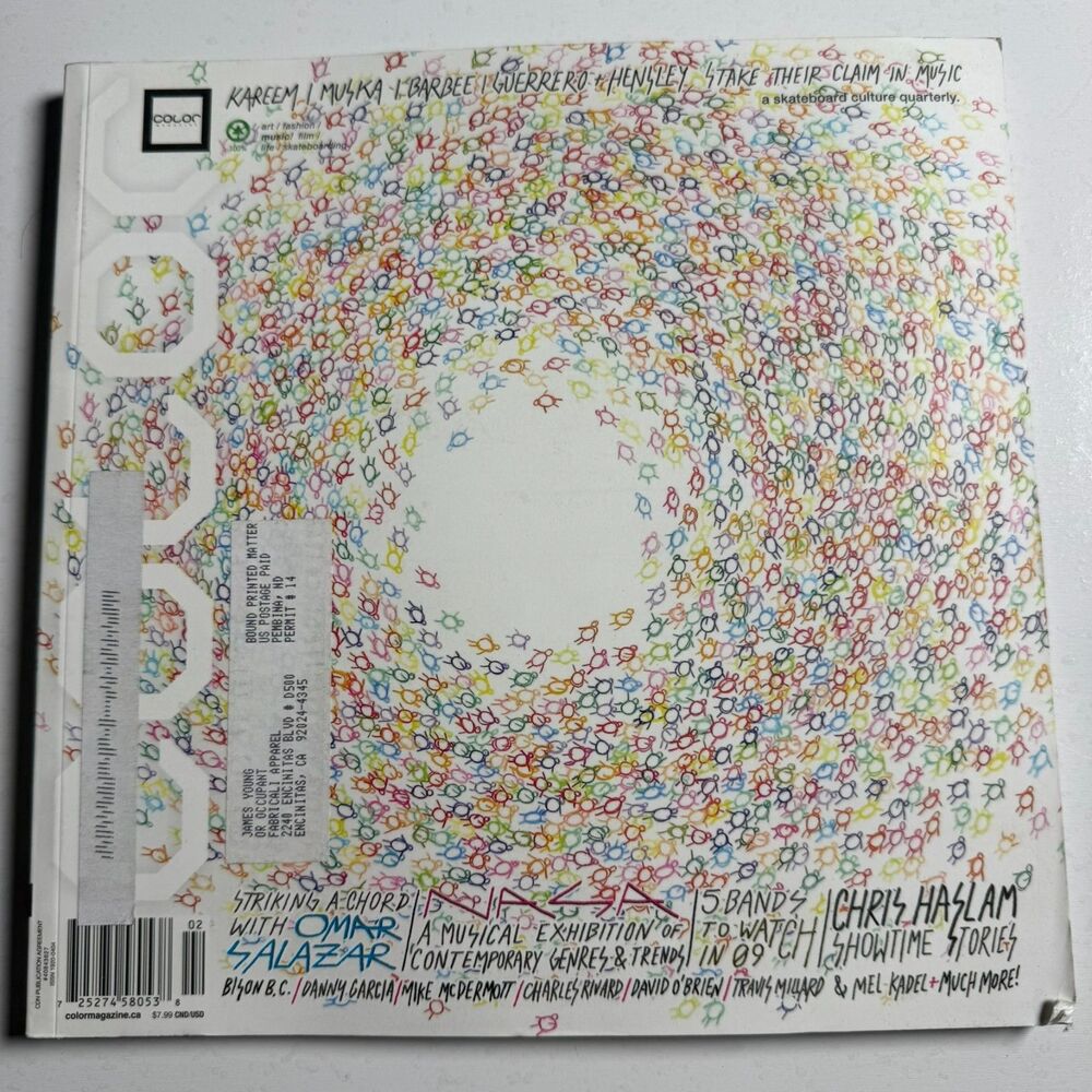 Color Skateboard Culture Magazine Vol 7 Issue 2 2009 Omar Salazar Ray Barbee